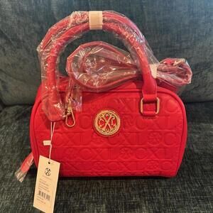 CXL by Christian Lacroix – Eiden Embossed Logo Satchel – Red – BNIB